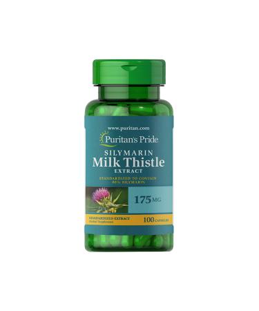 Puritan's Pride Silymarin Milk Thistle Extract 175 Mg 100 Capsules