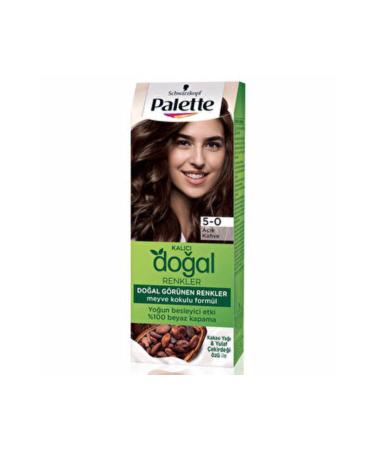 Palette ( 2 PIECES ) Palette Permanent Natural Colors Hair Dye 5-0 Light Brown