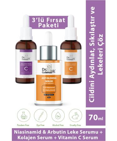 Dr. Galenus Vitamin C Collagen and Anti-Dark Spot Triple Care Serum Set (70 ML)