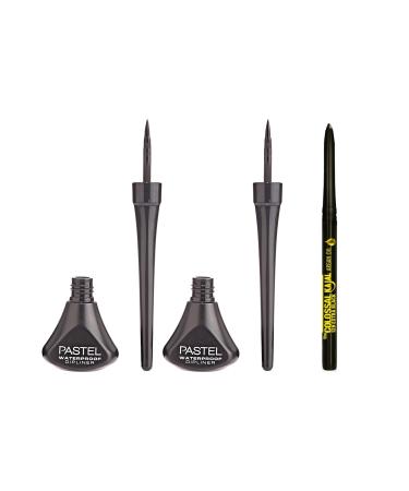 Pastel Waterproof Dipliner Black 2 Pcs + Maybelline New York Colossal Kajal Liner Extra Black