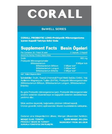 CORALL Probiotic Long 30 Capsules. B. Bifidum B. Infantis B. Longum. - Buy Online on GoSupps.com