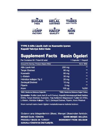 CORALL Type-2 60 Capsules (ALA QUARSETIN PIPERINE AND L-CYSTEINE) - Buy Online on GoSupps.com