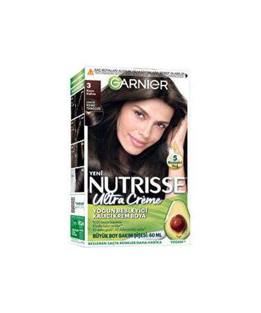 Garnier ( 2 PIECES ) Garnier Nutrisse Intensive Nourishing Permanent Cream Hair Dye 3 Dark Brown