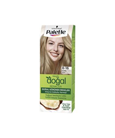 Palette ( 2 PIECES ) Palette Permanent Natural Colors Hair Dye 8-16 Ash Blonde