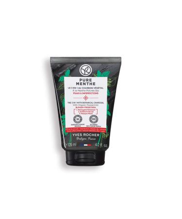 Yves Rocher Peeling and Mask Effect Charcoal Face Wash Gel Contains Prebiotics 125 ML