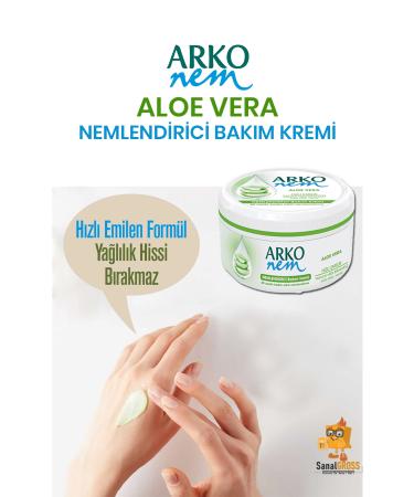 Arko Nem Aloe Vera Moisturizing Care Cream 300 Ml x 2 Pieces - Buy Online on GoSupps.com