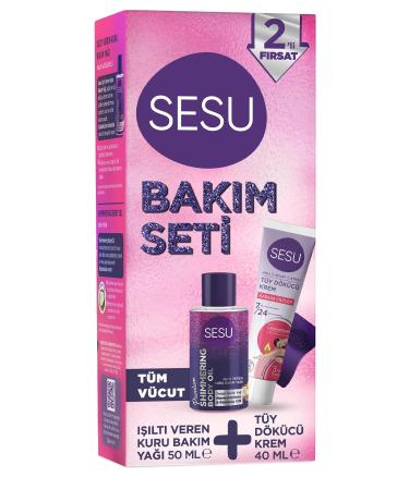 Sesu Hair Removal Cream & Dry Care Oil Premium Care Set