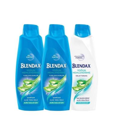 Blendax Intensive Moisturizing Hair Care Set (Aloe Vera Essence Shampoo 500Ml 2 Piece + Aloe Vera Essence Hair Conditioner 500Ml)