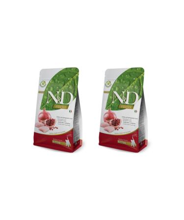 N & D Prime Grain Free Kitten Cat Food Chicken Pomegranate Kitten 2 X 1.5 Kg (2 Packs)