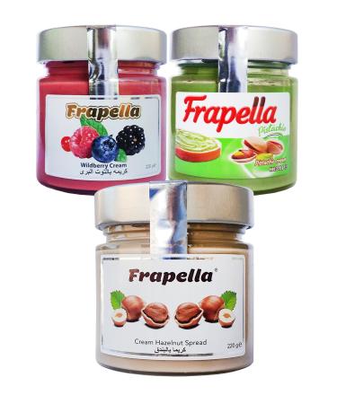 Frapella Hazelnut Cream Pistachio Cream Forest Fruit Cream 3 Pieces X 220 gr