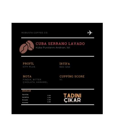 Robusta Coffee Company Cuba Serrano Lavado 250gr. - Buy Online on GoSupps.com
