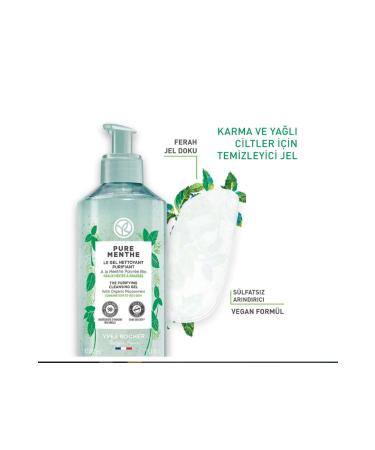 Yves Rocher Face Wash Gel Pure Menthe Pore Tightening and Deep Purifying - Prebiotic 390 ml - Buy Online on GoSupps.com