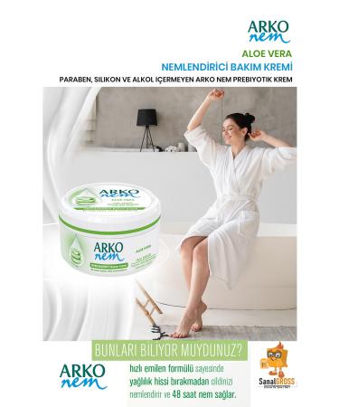 Arko Nem Aloe Vera Moisturizing Care Cream 300 Ml x 2 Pieces - Buy Online on GoSupps.com