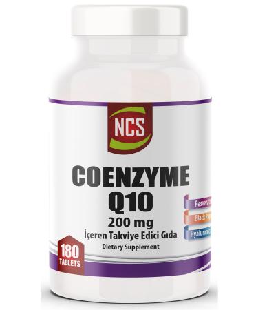 Ncs Coenzyme Q-10 200 Mg Resveratrol Hyaluronic Acid Black Pepper 180 Tablets