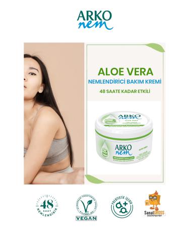 Arko Nem Aloe Vera Moisturizing Care Cream 300 Ml x 2 Pieces - Buy Online on GoSupps.com