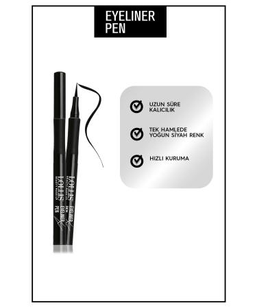 Lollis Pen Liquid Eyeliner Black Fine Felt Tip / Eyeliner Pen Black - Buy Online on GoSupps.com