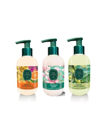 Ey p Sabri Tuncer Hand and Body Lotion 280 ml (Magnolia Flower - Bodrum Tangerine - Ayval k Olive