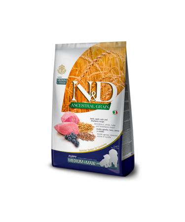 N & D Ancestral Grain Puppy Dog Food Lamb Low Grain Medium Large Breed Lamb Meat Puppy Dog Food 12 kg
