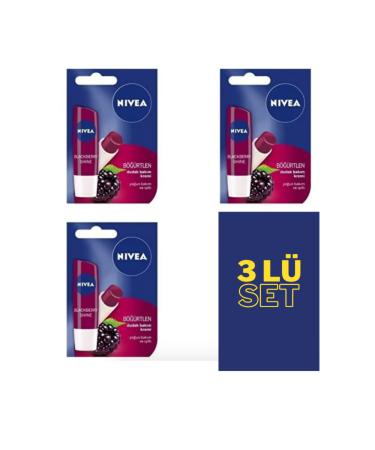 NIVEA Lip Lip Cream Blackberry 3 Piece Set
