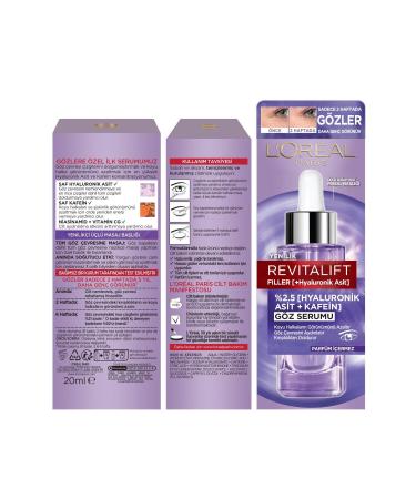L'Oreal Paris Revitalift Filler Eye Serum Brightening the Eye Contour Reducing the Appearance of Dark Circles 20ml PR - Buy Online on GoSupps.com