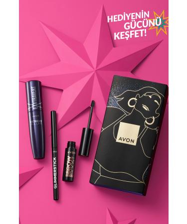Avon Exxtravert Mascara Eyeliner and Eyebrow Gel Gift Package