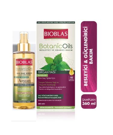 Bioblas Shampoo Botanic Oils Nettle Oil 360ml + Argan Oil Liquid Conditioner 200ml