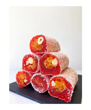 ekerci Caferzade Peach and Hazelnut Wrapped Turkish Delight 500 Gr
