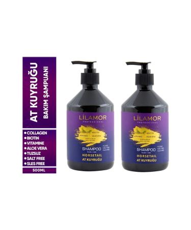 Lilamor Salt-Free Shampoo Horsetail Shampoo Containing Biotin Collagen Aloevera 500ml 500ml
