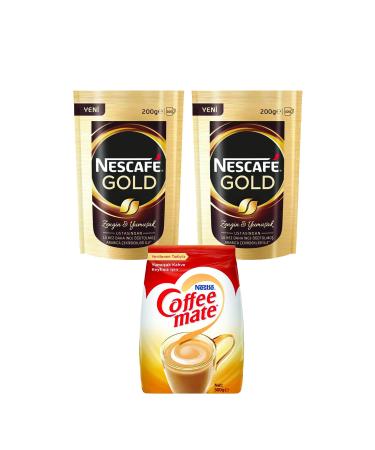 Nescafe Gold 200 gr X 2 Pieces And Nestle Coffee Mate 500 gr
