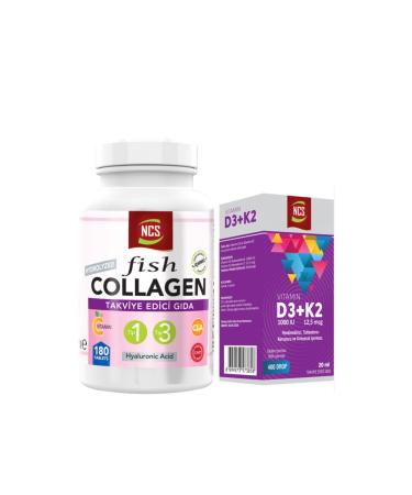 Ncs Collagen Type 1--3 Fish Collagen 180 Tablets + Vitamin D3 K2 20 ml