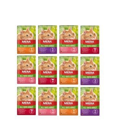 Mera Wet Food Grain-Free Wet Cat Food Mixed Package 12 X 85 Gr Pouch / Canned
