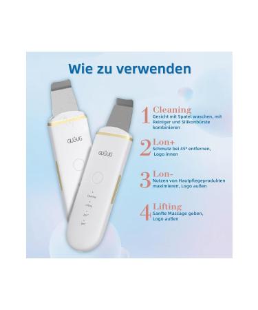 GUGUG Skin Scrubber Ultrasonic Facial Blackhead Remover 4 Modes Pore Cleaner - Buy Online on GoSupps.com