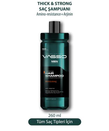 Vasso Men Amino Resistance - Professional Men's Shampoo with Arginine 260 Ml 8699216340530