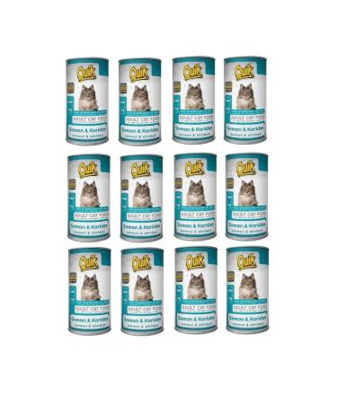 Quik Adult Cat Canned Food with Salmon and Shrimp 12 Pieces 415gr