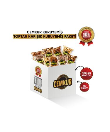 CEMKUR NUTS Wholesale Mixed Nuts Package - 120 Packages 4800gr