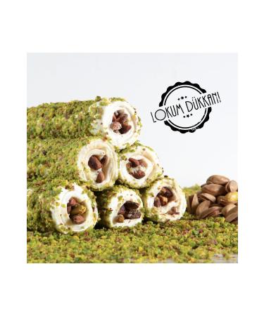 Turkish Delight Shop Sultan Turkish Delight with Pistachio Powder Coated with Pistachios 800 gr
