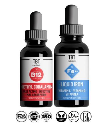 Tabitat Natural Iron + B12 Drops Super Duo Set - Iron + Vitamin B12 + Vitamin Cda