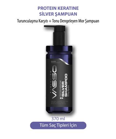 Vasso Men Anti-Orange Tone Balancing Keratin Purple Shampoo -keratin Silver Shampoo 370 ml