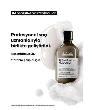 L'oreal Professionnel Serie Expert Absolut Repair Molecular Purifying Shampoo for All Damaged Hair 300 ml-NTRB5- - Buy Online on GoSupps.com
