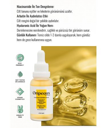 Oripeaux Anti-Spot Brightening Vitamin C Skin Serum 30 ml (2% Arbutin-7% Niacinamide-1% Hyaluronic Acid) - Buy Online on GoSupps.com