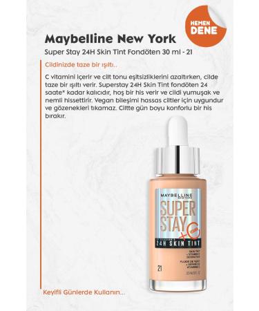 Maybelline New York Maybelline Super Stay 24H Skin Tint Foundation 21 - Buy Online on GoSupps.com