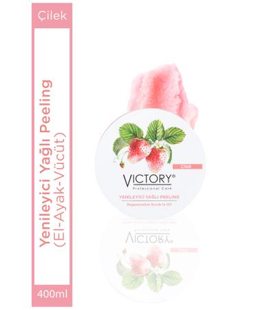 Victory Renewing Oil Peeling - Strawberry - Quick and Easy Manicure & Pedicure Peeling 400 Gr