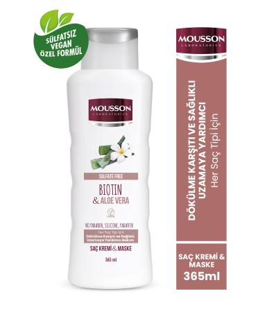 Mousson Anti-Loss and Growth-Aiding Hair Care Cream and Mask with Biotin and Aloe Vera 365 ml - Buy Online on GoSupps.com