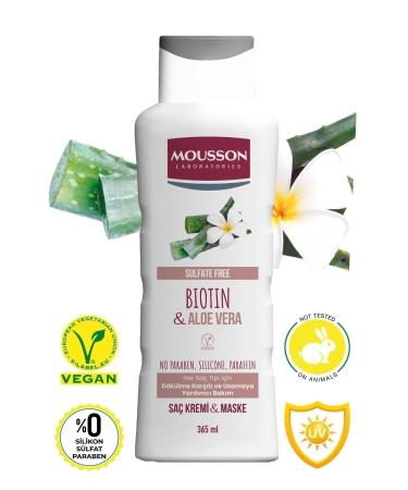 Mousson Anti-Loss and Growth-Aiding Hair Care Cream and Mask with Biotin and Aloe Vera 365 ml - Buy Online on GoSupps.com