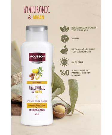 Mousson Hyaluronic Acid & Argan Repairing and Nourishing Hair Care Cream and Mask 365 ml