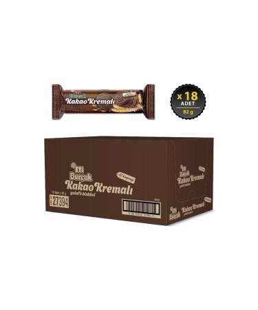 Eti Bur ak Cocoa Cream Biscuit 82gr X 18 Pieces