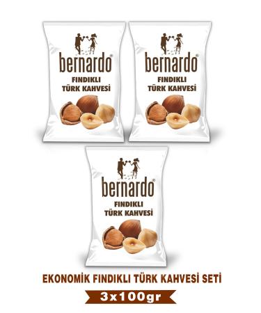 Bernardo 3-Piece Hazelnut Turkish Coffee Economic Set 100grx3