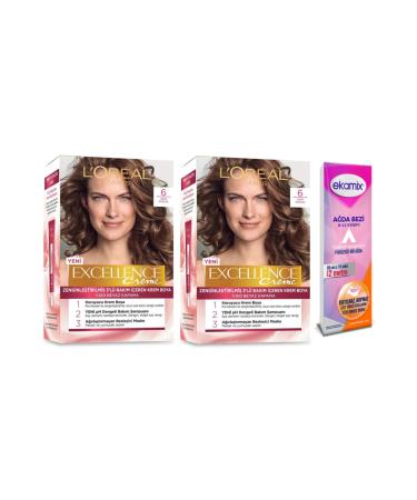 L'Oreal Paris Excellence Creme Paint 2 Pieces 6 Light Brown