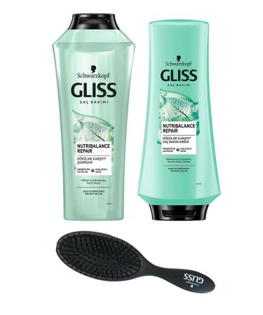 Gliss Nutribalance Anti-Loss Conditioner 360 Ml + Shampoo 500 Ml + Comb