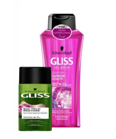 Gliss Schwarzkopf Supreme Length Long Hair Special Shampoo 400ml 2+biotech Hair Conditioner